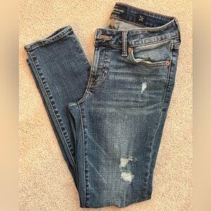Lucky Brand Women's Distressed Dark Blue Skinny Jeans